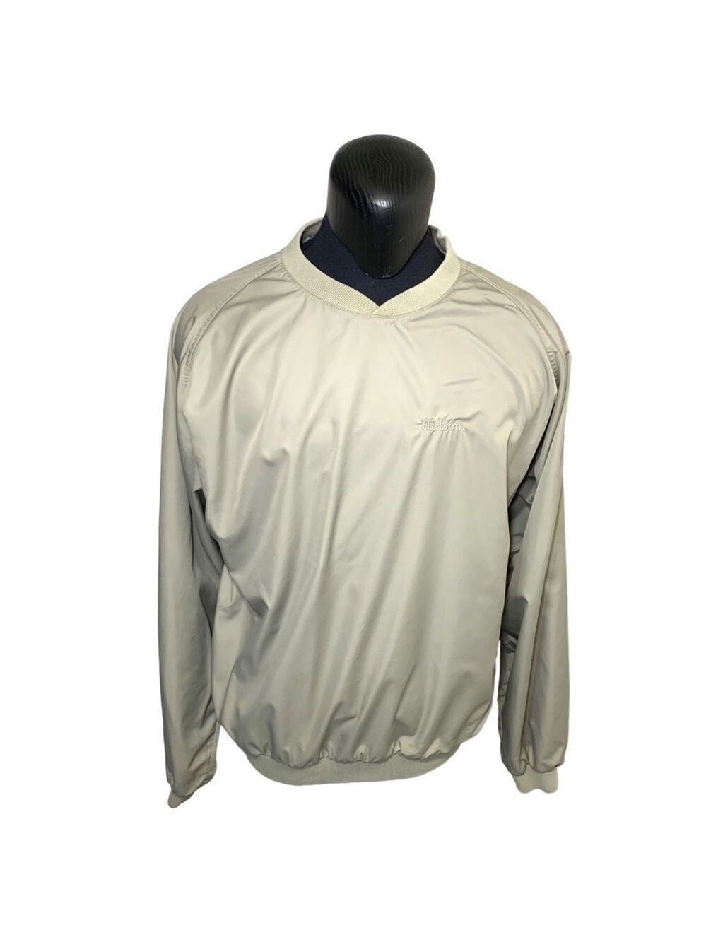 WILSON Vintage 90's Golf Tennis Windbreaker Sweater Long Sleeves Shirt Pockets L